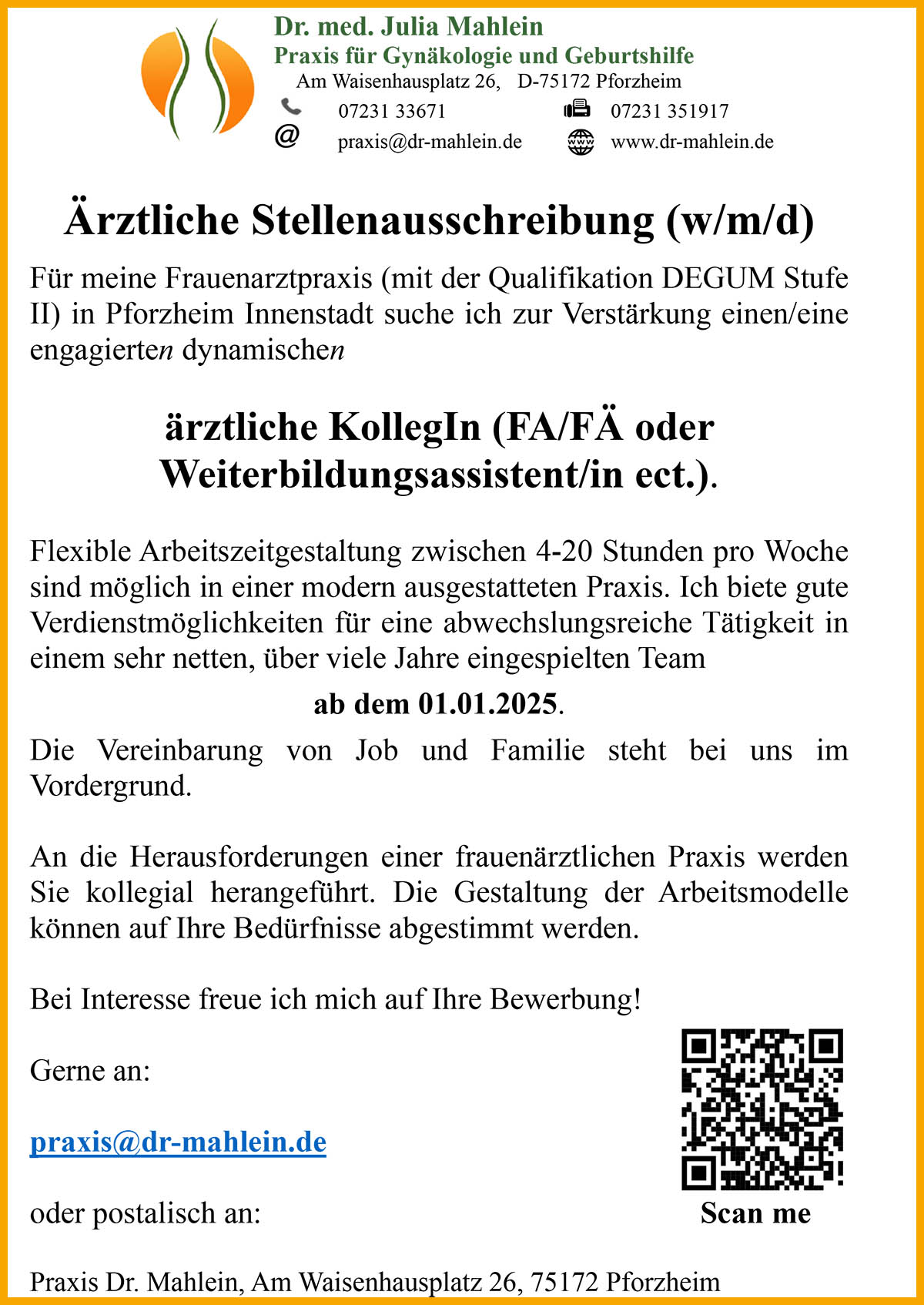 Stellenausschreibung Arzt
